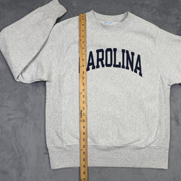 Carolina Sweatshirt Adult Small S Gray Champion Reverse Weave Crewneck Pullover - Picture 7 of 11